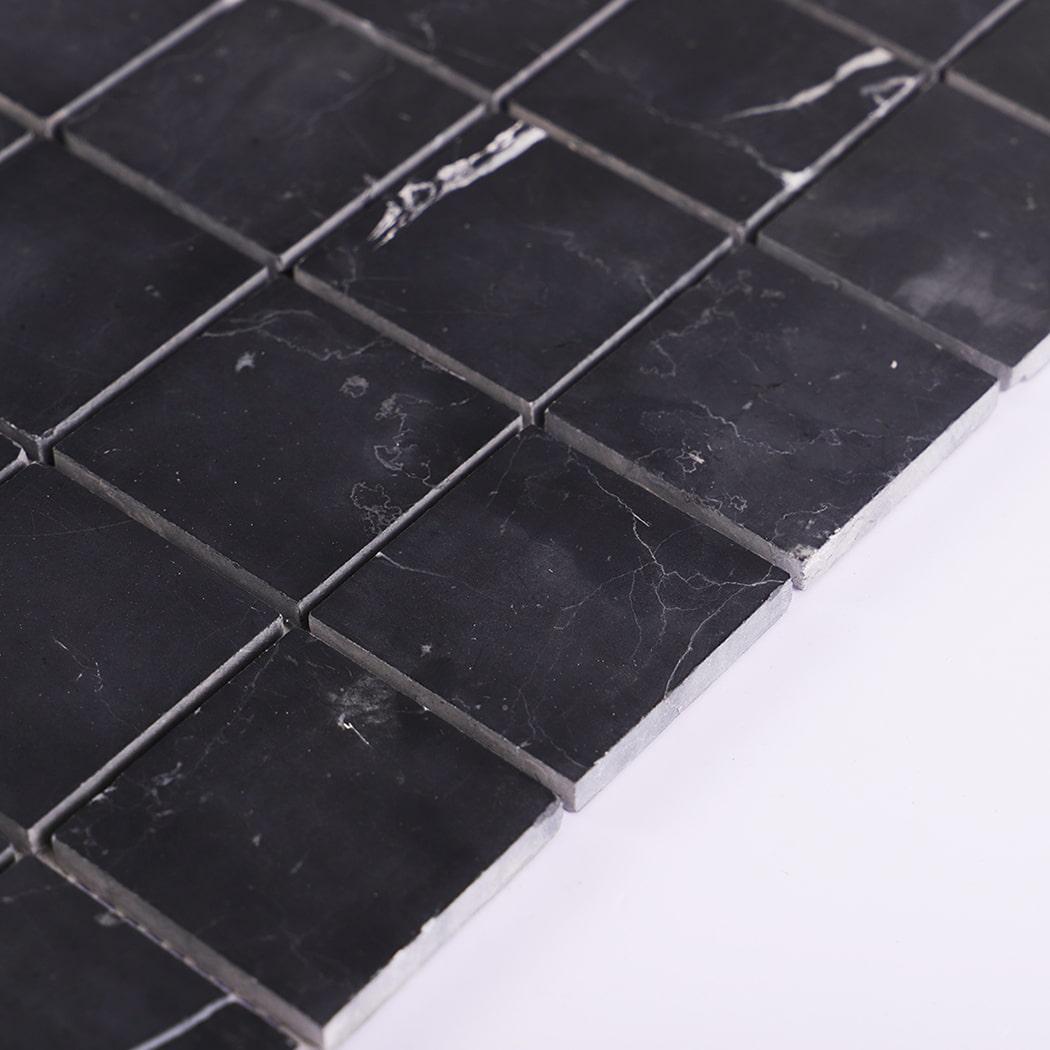 Nero Black Large Square Marble Mosaic Tile 2X2 — mosaic vuông bằng đá marble đen