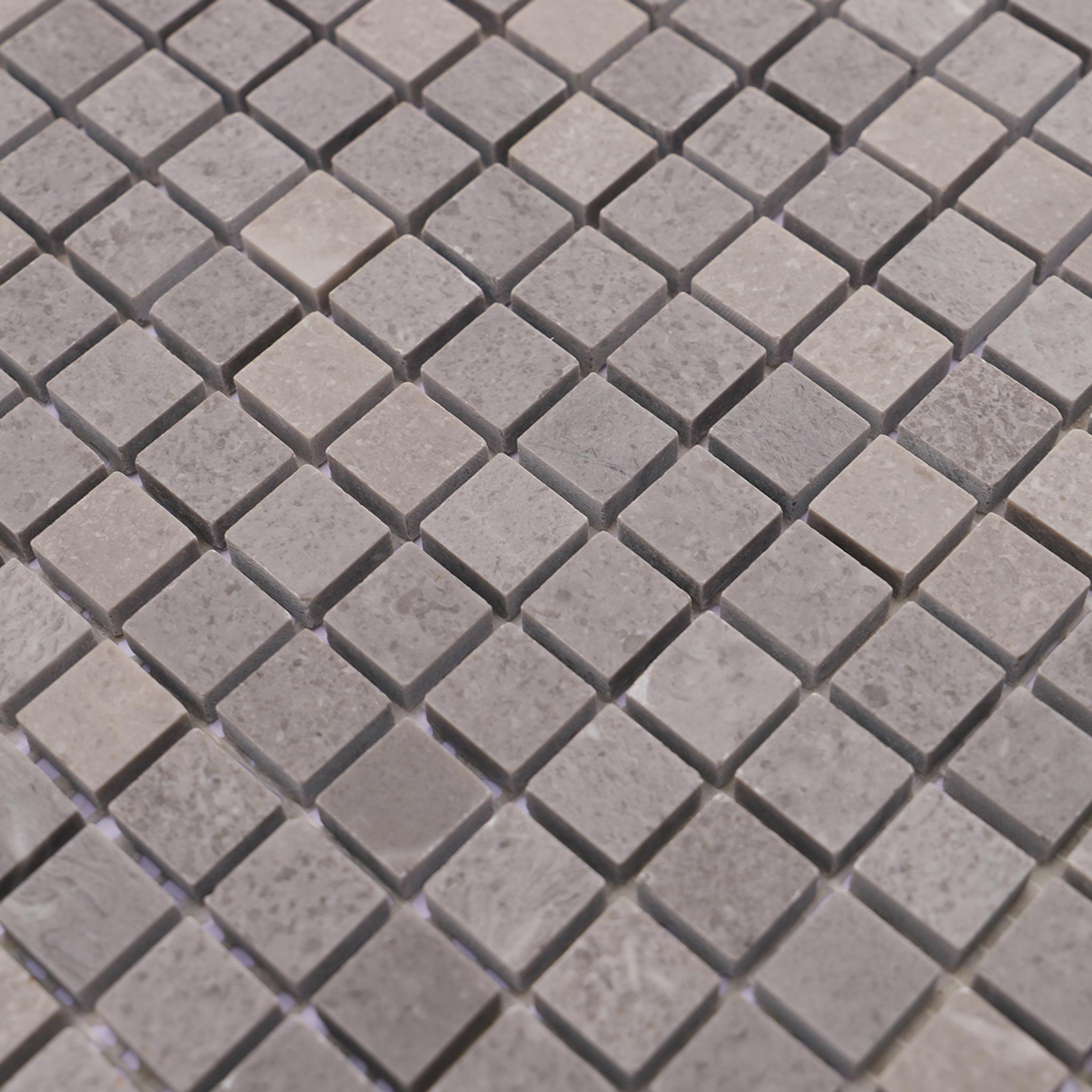 Small Gray Square Polished Marble Mosaic Tiles — mosaic vuông bằng đá marble xám