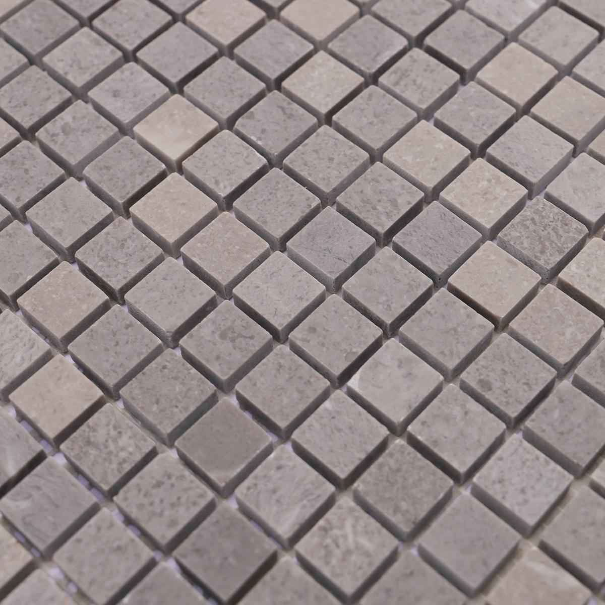 Small Gray Square Polished Marble Mosaic Tiles — mosaic vuông bằng đá marble xám