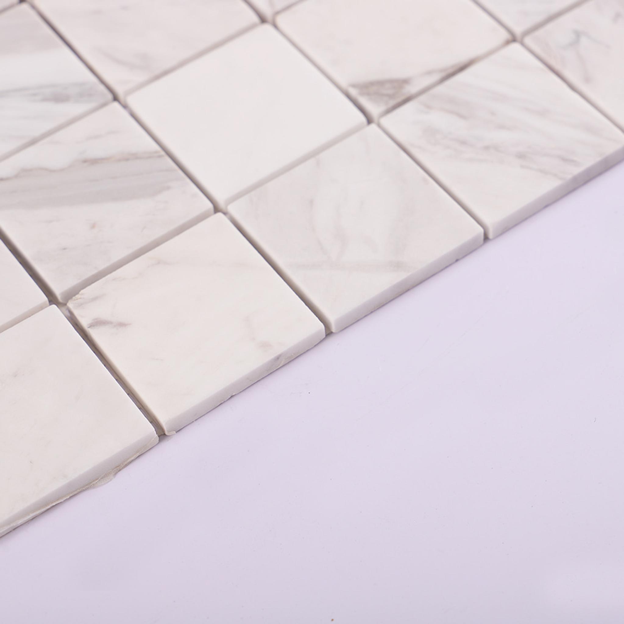 Jazz White Natural Marble Square Mosaic Tile — mosaic vuông bằng đá marble trắng