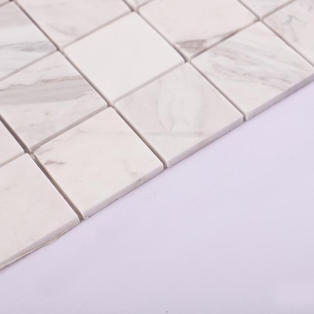 Jazz White Natural Marble Square Mosaic Tile — mosaic vuông bằng đá marble trắng