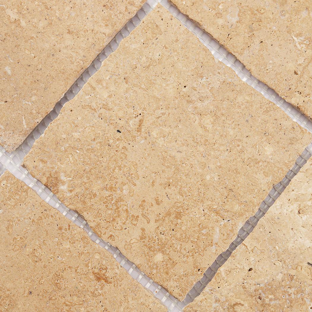 Beige Limestone Square Mosaic Tile for Natural Wall and Floor Design — mosaic vuông bằng đá vôi (limestone) beige