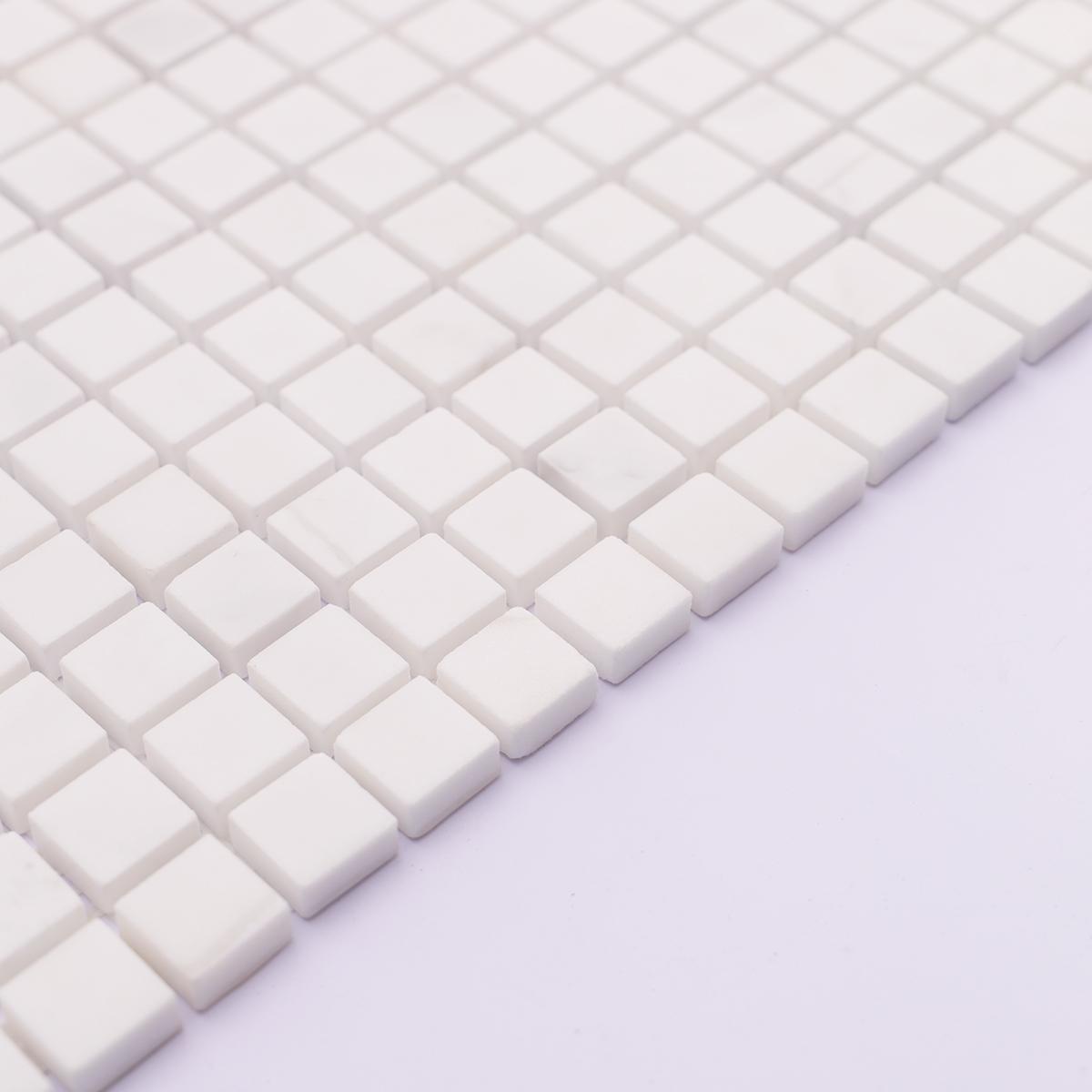 Small Square White Polished Marble Mosaic Tiles — mosaic vuông bằng đá marble trắng