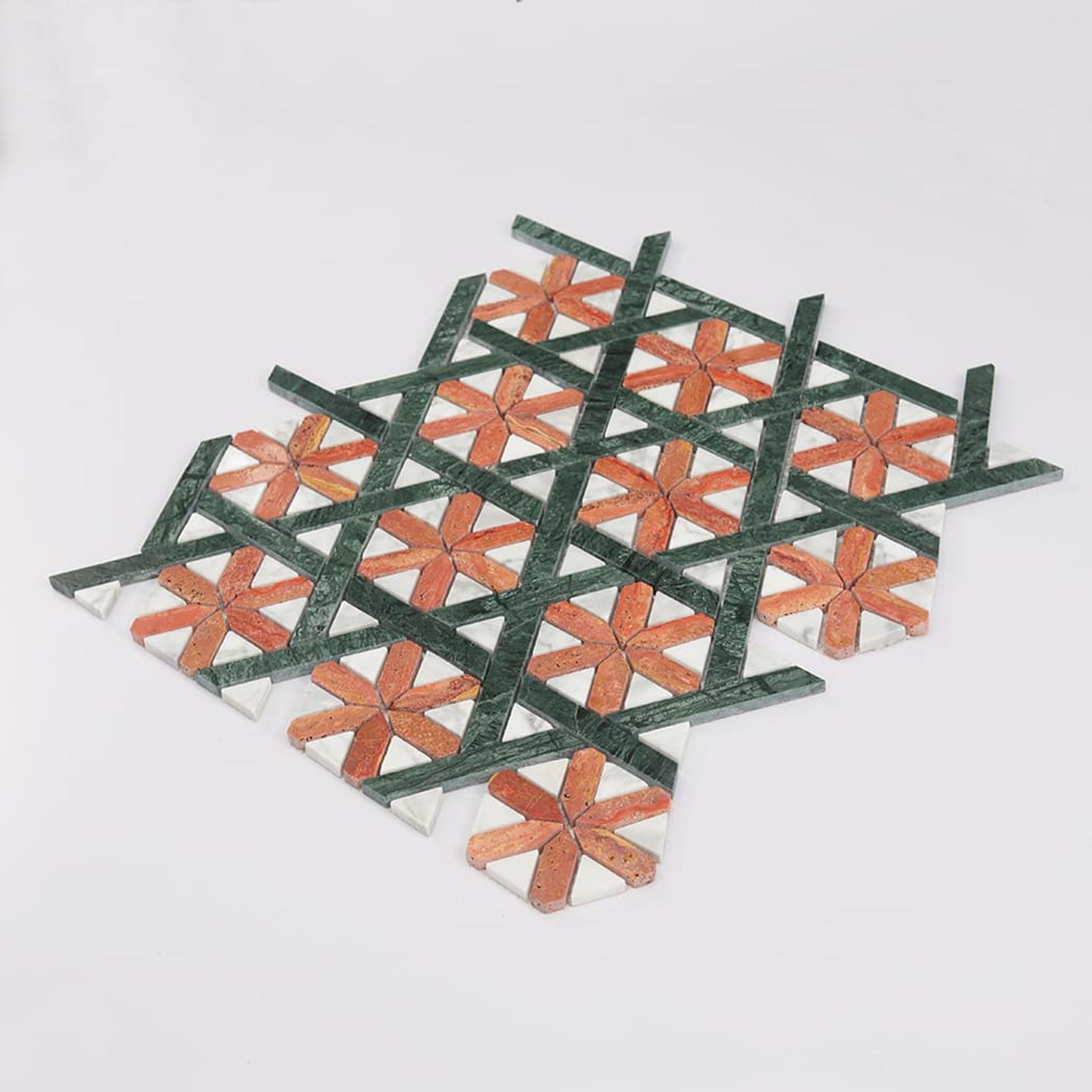 Thassos Star Pattern Marble Mosaic Tile — mosaic ghép nghệ thuật bằng đá marble tự nhiên