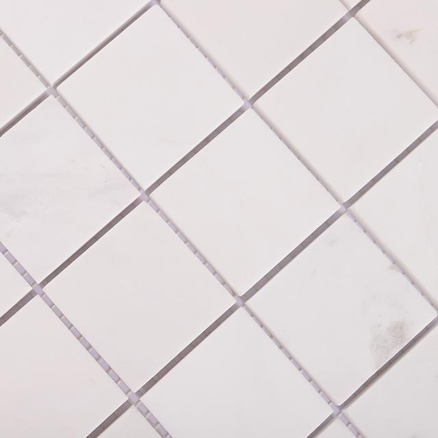 White Square Marble Floor and Wall Mosaic Tile — mosaic vuông bằng đá marble trắng
