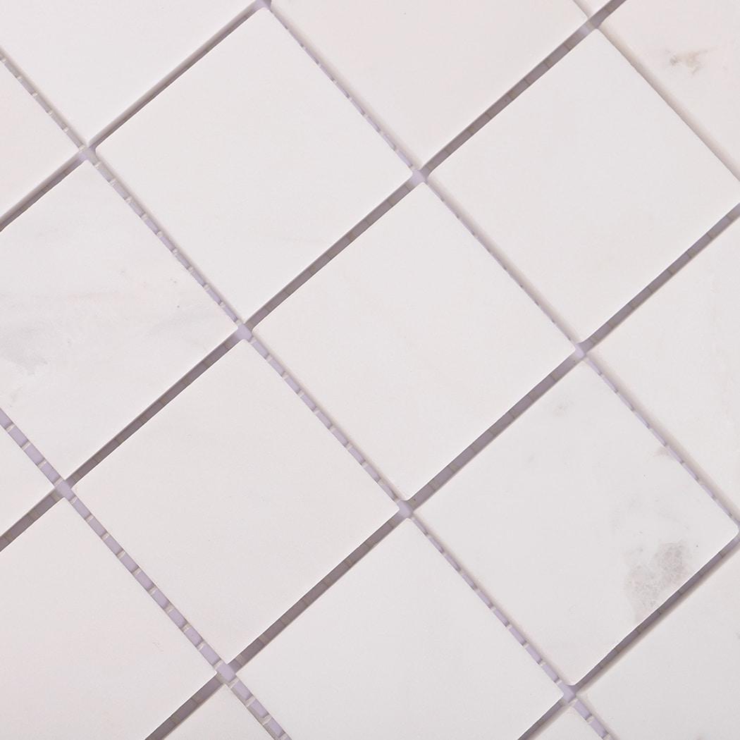 White Square Marble Floor and Wall Mosaic Tile — mosaic vuông bằng đá marble trắng