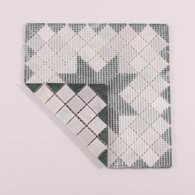 Carrara White & Green Star Marble Mosaic Tiles — mosaic ghép nghệ thuật bằng đá marble trắng & xanh lục