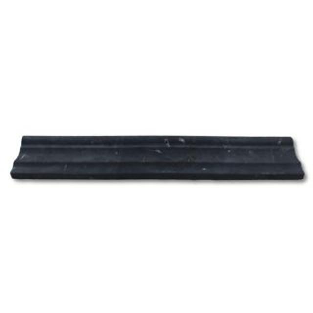 Phào chỉ đá Nero Marquina Chair Rail (viền giữa tường) — bề mặt mài mờ (honed), Rochelle Stone
