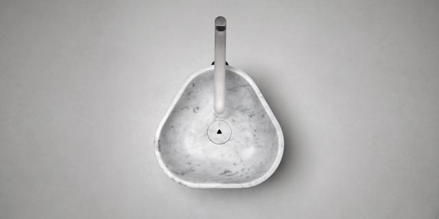 Lavabo Vortice đặt sàn — lavabo đá tự nhiên Rochelle