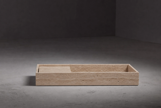 Lavabo Bento — phiên bản travertine Roman