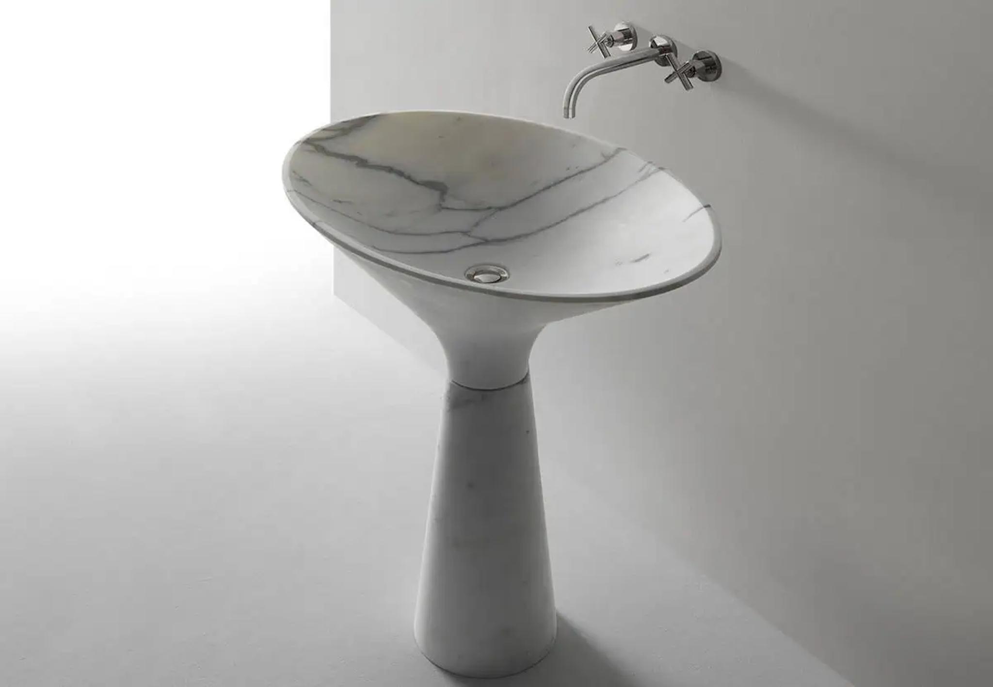 Lavabo đá nguyên khối II — nội thất đá Rochelle Couture