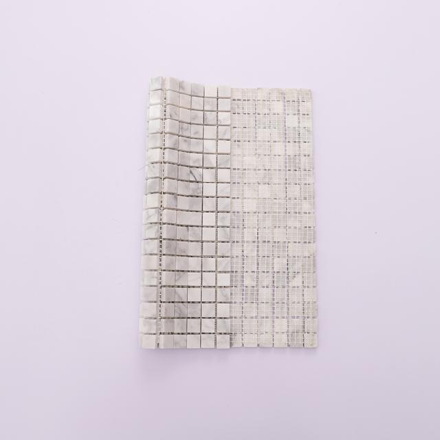 Carrara White Honed Marble Square Mosaic Tiles — mosaic vuông bằng đá marble trắng & trắng Carrara