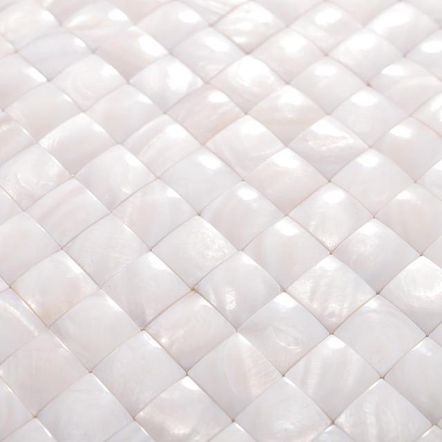 3D Natural Shell Square Mosaic Tile Backsplash Wall — mosaic vuông bằng xà cừ tự nhiên