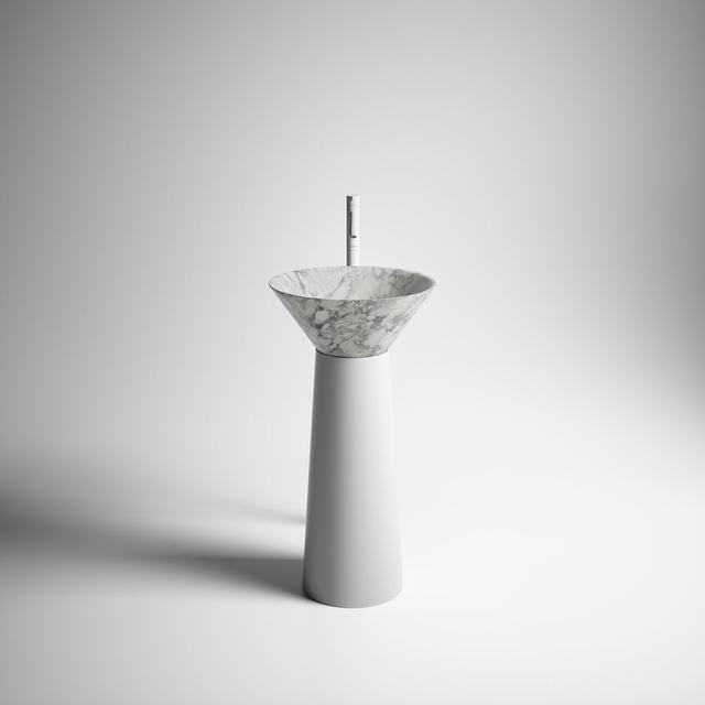 Lavabo Albume đặt sàn — lavabo đá tự nhiên Rochelle