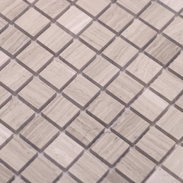 Grigio Legno Gray Marble Square Mosaic Tiles 23X23 — mosaic vuông bằng đá marble xám