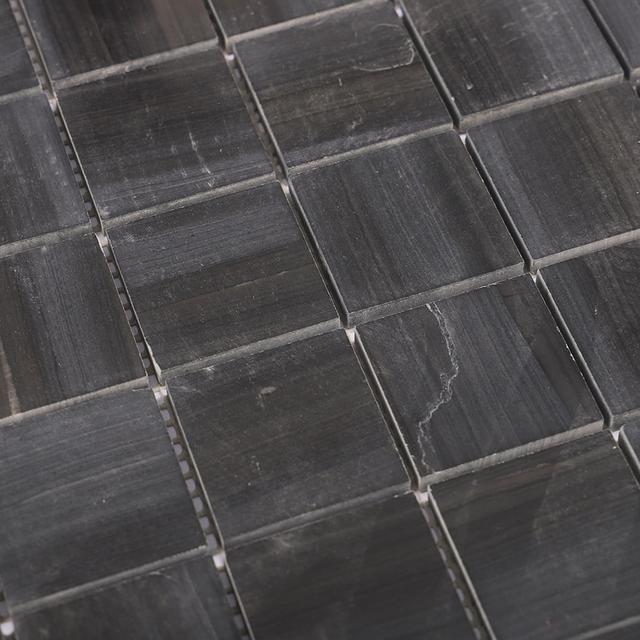 Dark Grey Square Honed Marble Floor Tile — mosaic vuông bằng đá marble xám