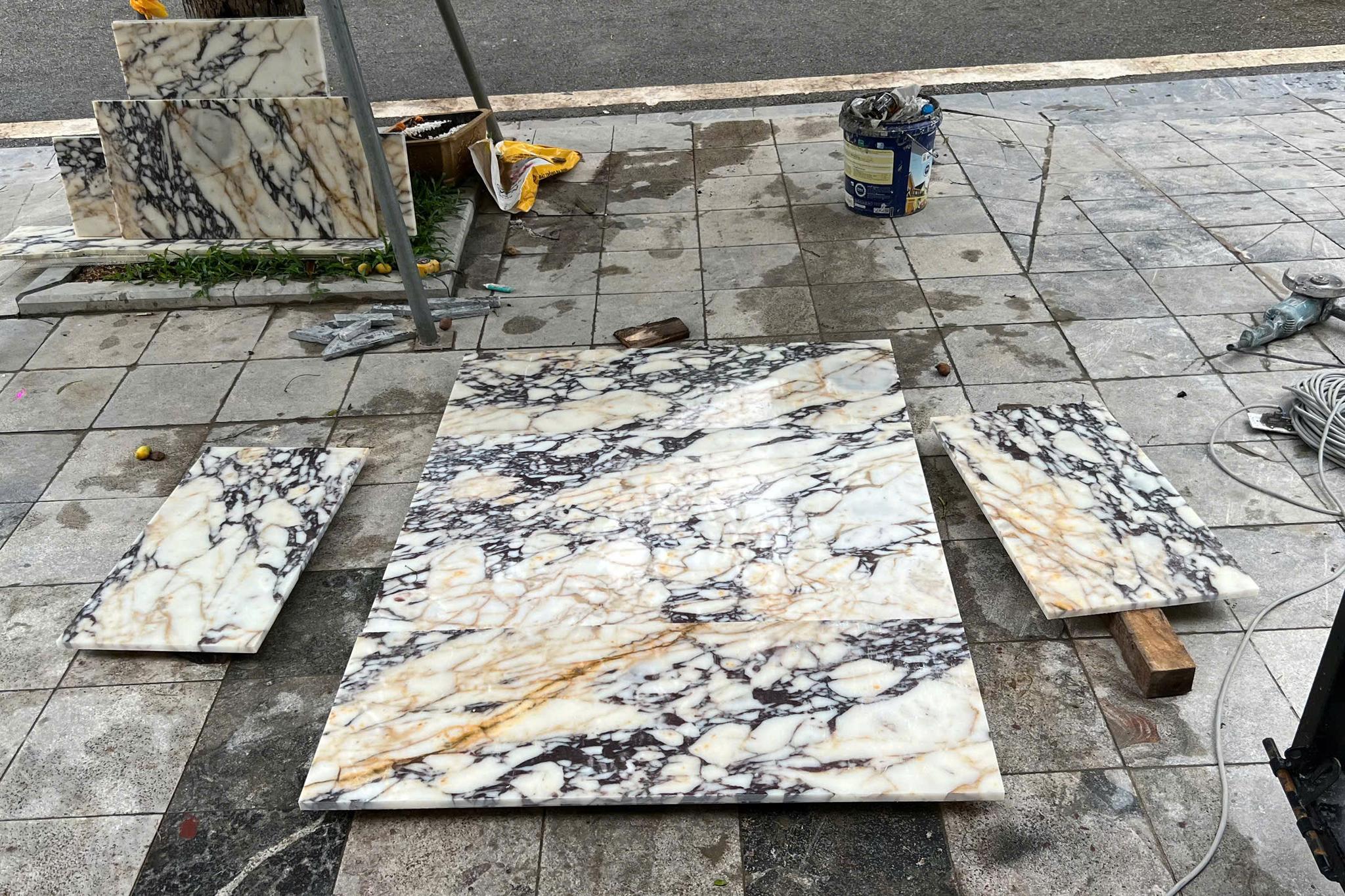Đá tấm (slab) — Marble Calacatta Viola