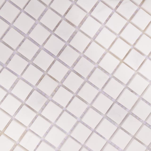 Small Square White Polished Marble Mosaic Tiles — mosaic vuông bằng đá marble trắng