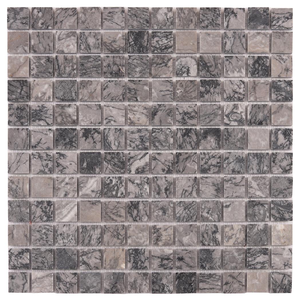 Bardiglio Gray Square Marble Polished Mosaic Tiles — mosaic vuông bằng đá marble xám