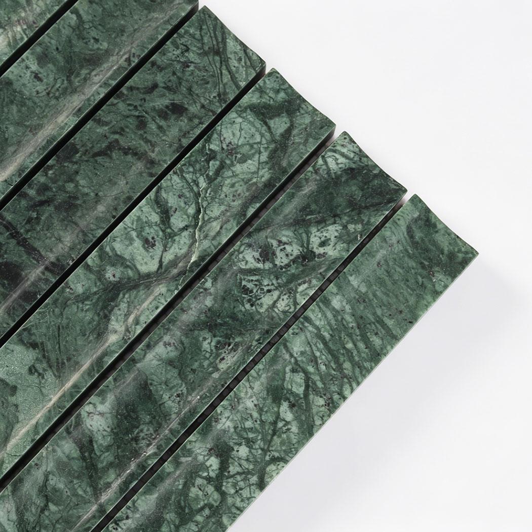 Empress Green Marble Fluted Tile — mosaic rãnh sọc (fluted) bằng đá marble xanh lục