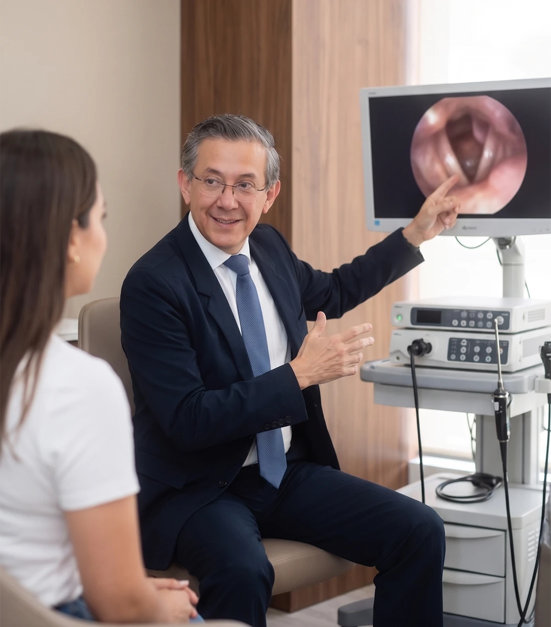 Consulta de otorrinolaringología con atención médica especializada