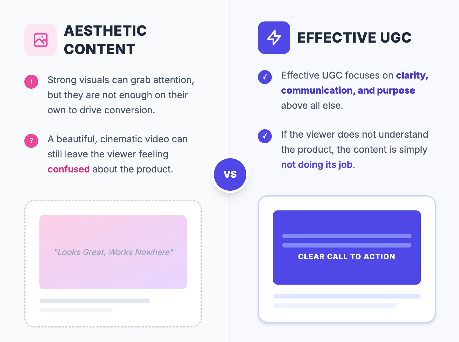 Aesthetic vs effective