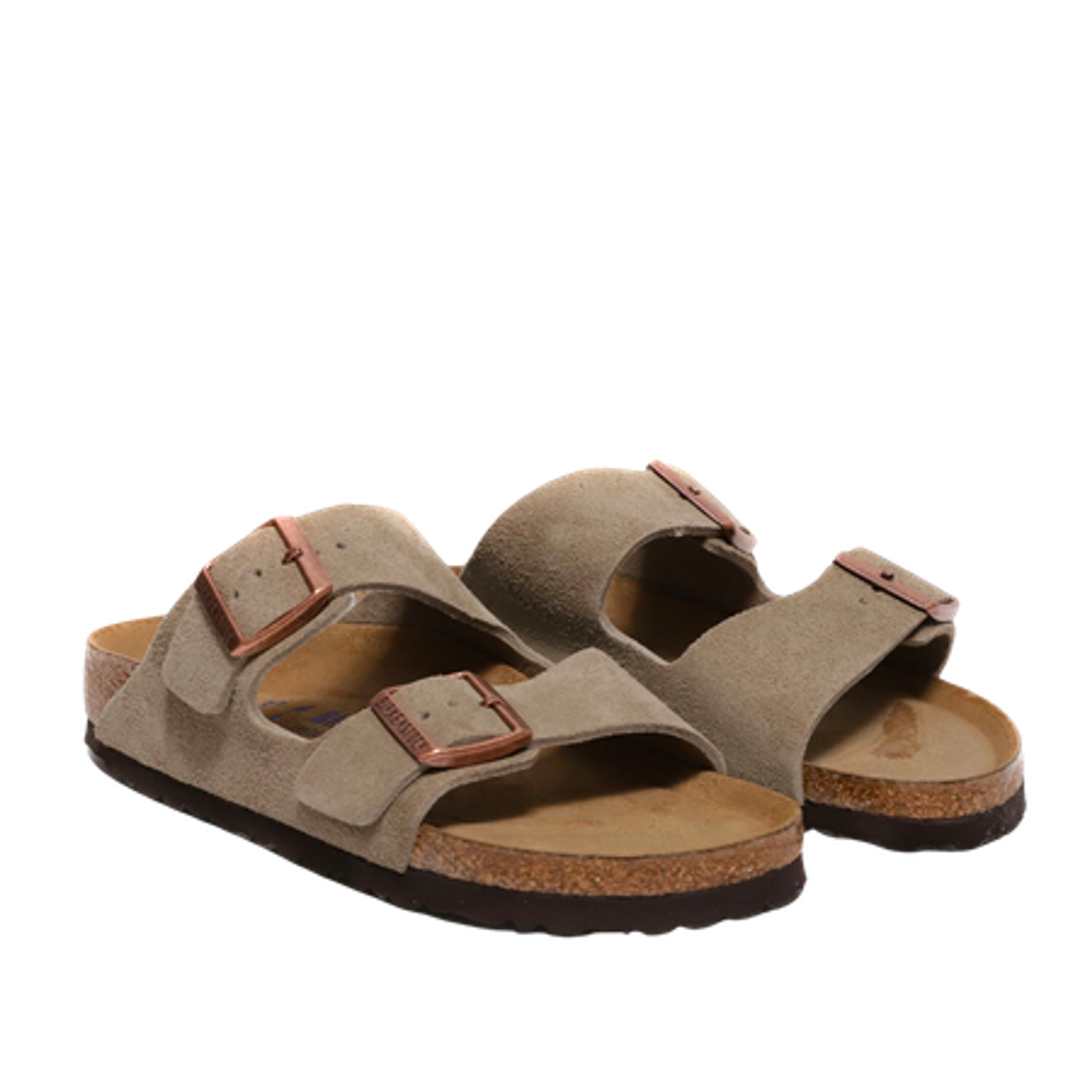 Gråbeige ruskind-sandaler