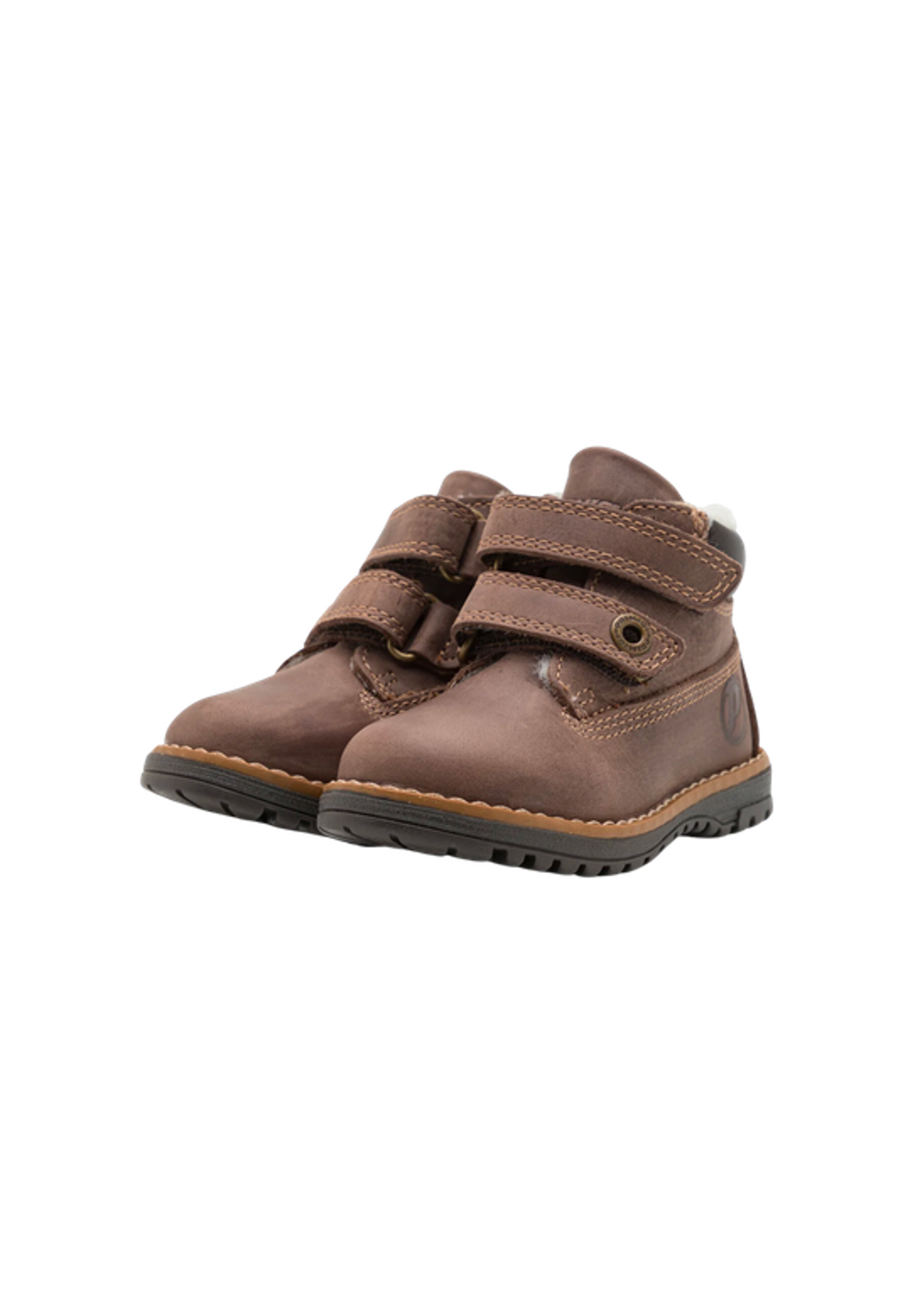Brune læderstøvler med velcro