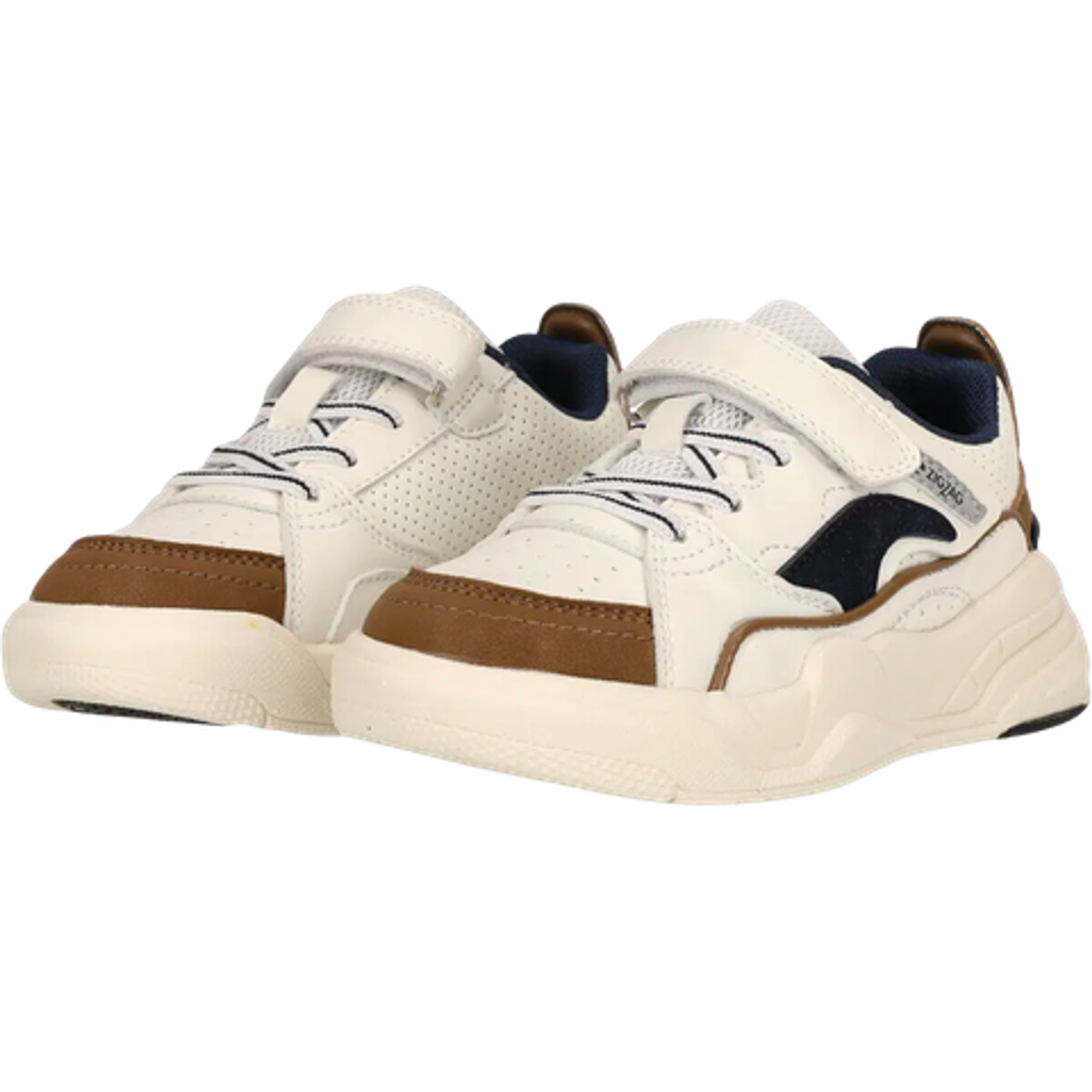 Hvid/camel/marineblå sneakers, børnestørrelse
