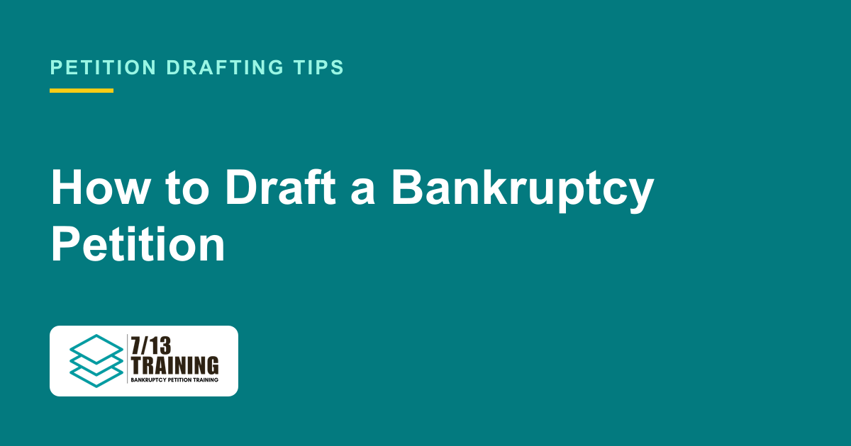 How to Draft a Bankruptcy Petition