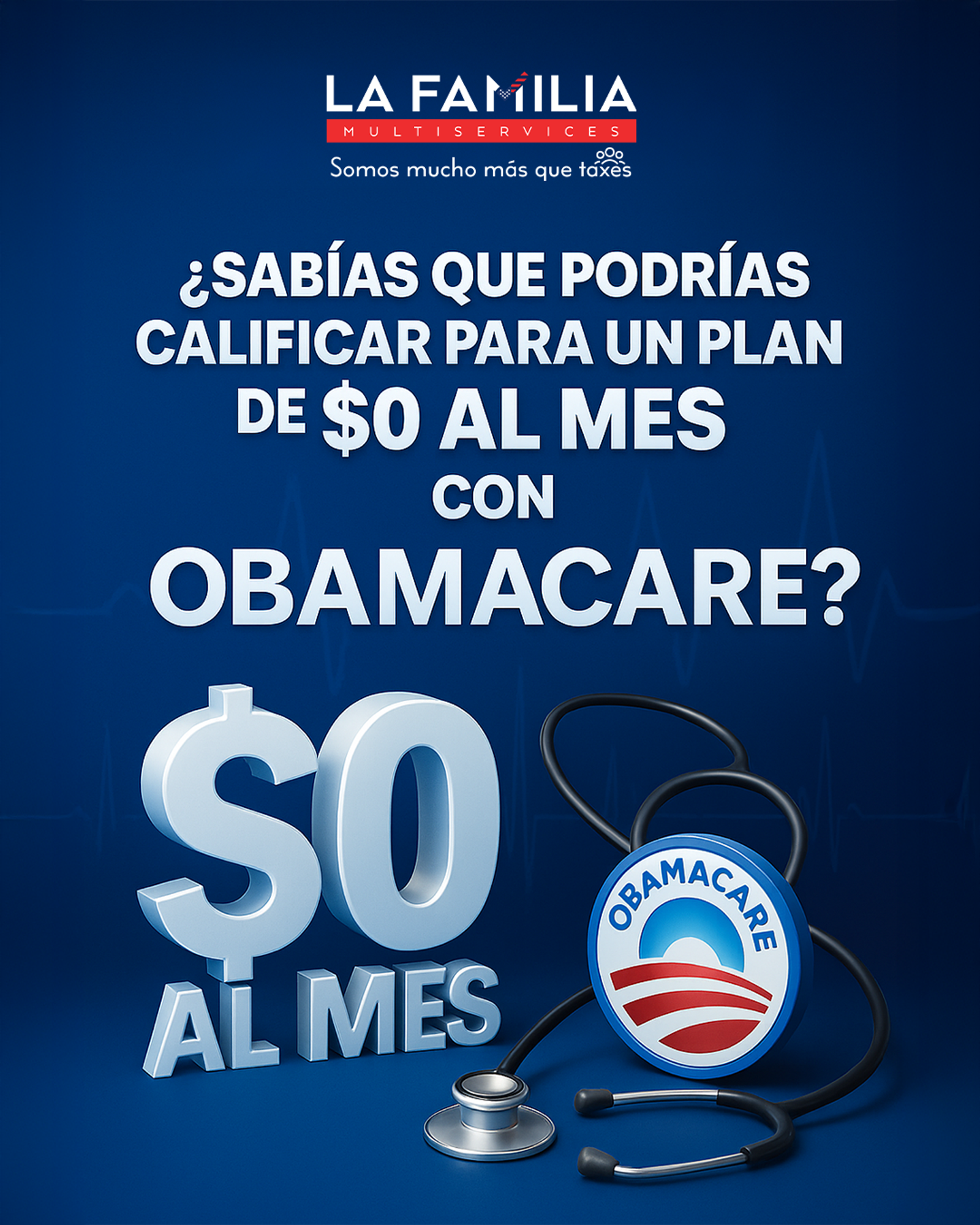 ¿Sabías que podrías calificar para un plan de $0 al mes con Obamacare?