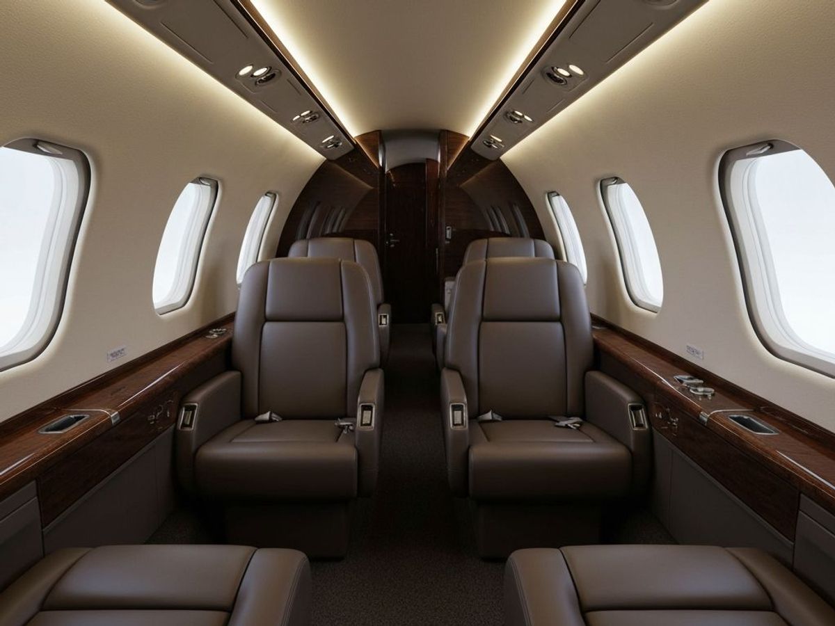 Interior del Learjet 75 Liberty