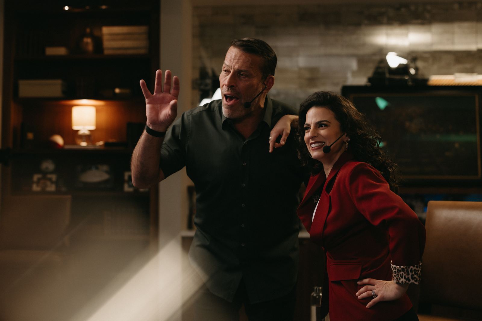 Renée Marino and Tony Robbins on screen together
