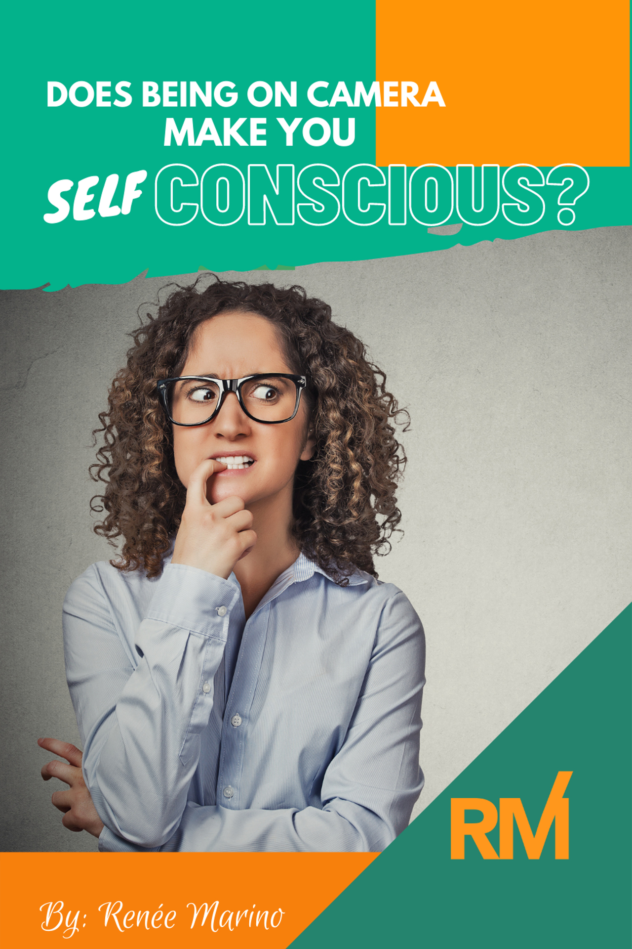 Blog title graphic: a woman biting her nails anxiously, looking off to the side.