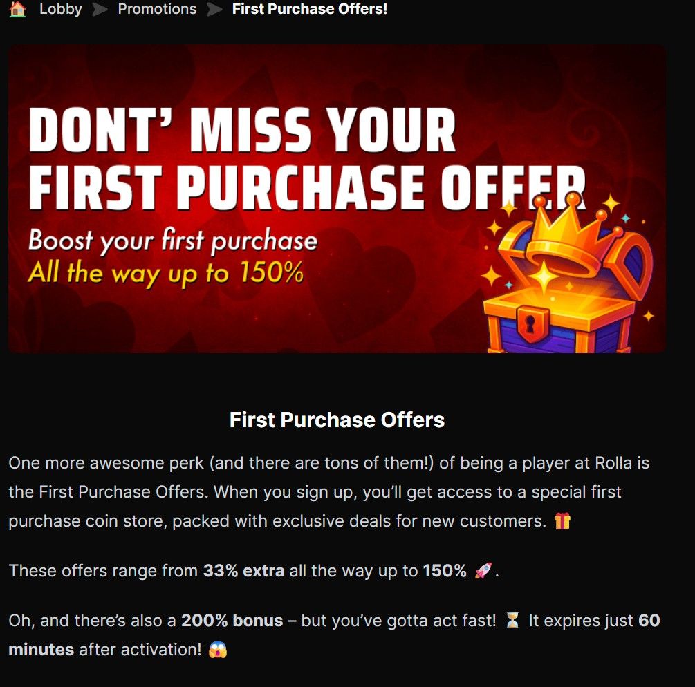 Rolla first purchase offer