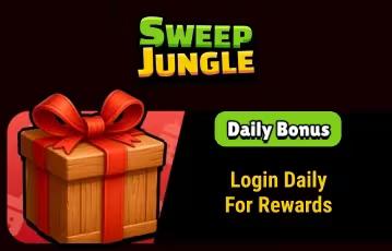 Get your daily promo by logging in every day at Jungle Sweeps