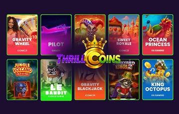 Some of the 3000+ games available on ThrillCoins