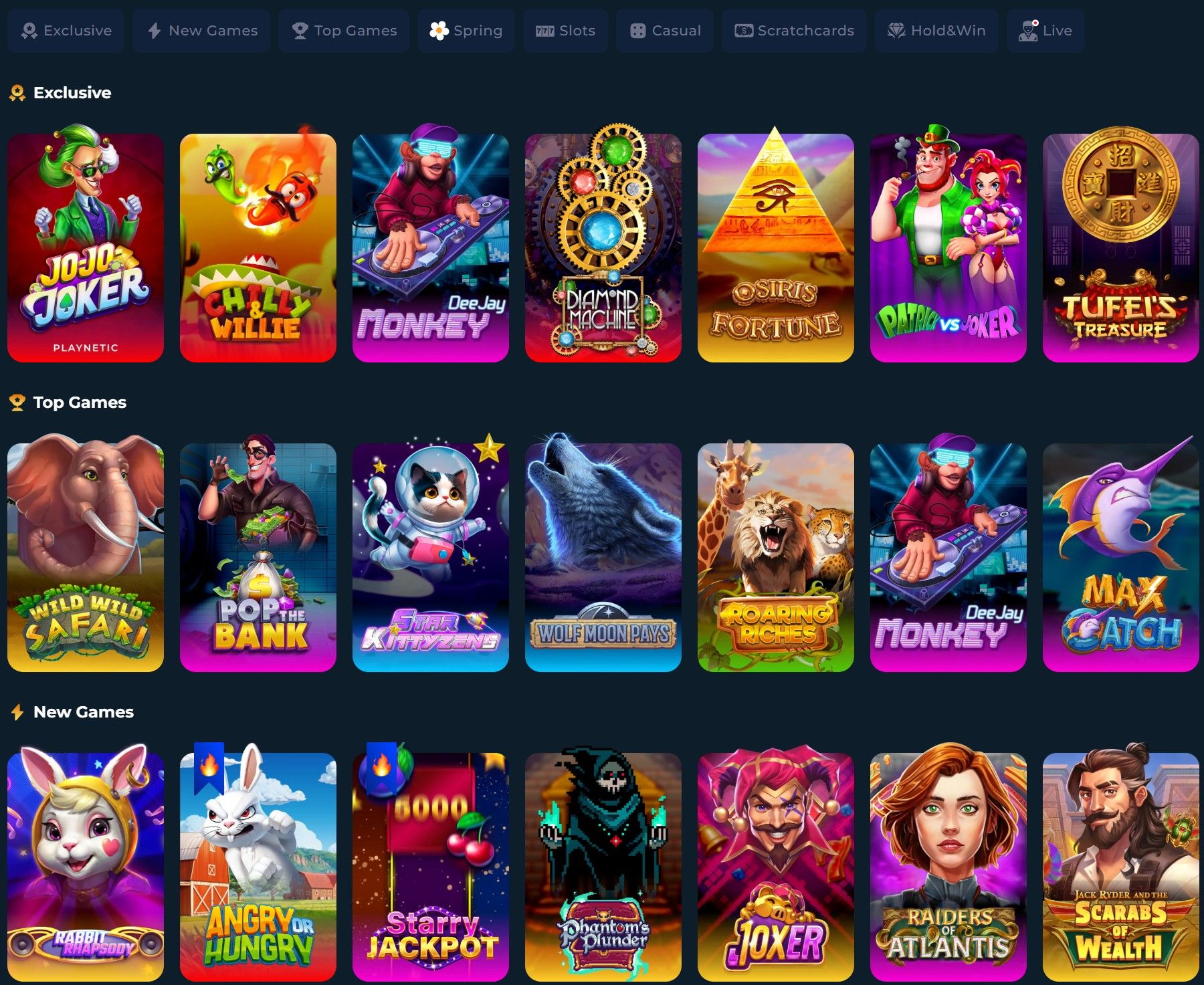 The lobby of Casino.click