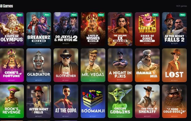 Some of the slot games available at CoinsBack Casino