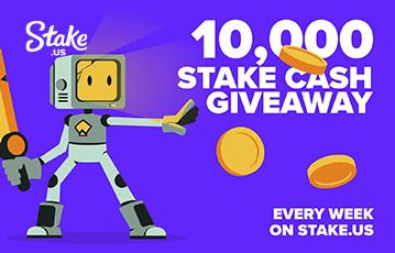 A screenshot showing the weekly Stake.us SC giveaway