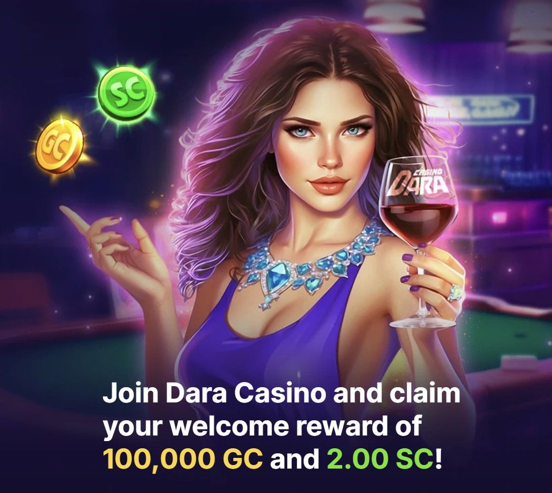 The Dara Casino welcome offer of 100,000 GC + 2 SC