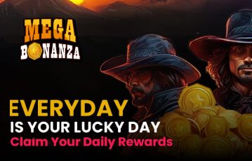 A screenshot showing a daily rewards promo at MegaBonanza