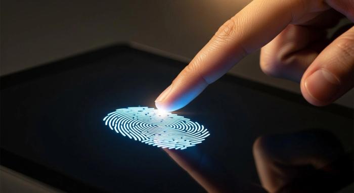 Fingerprint scan on digital tablet during USCIS biometrics appointment | Immiva A person placing their finger on a digital scanner to capture fingerprints during a USCIS biometrics appointment for immigration processing
