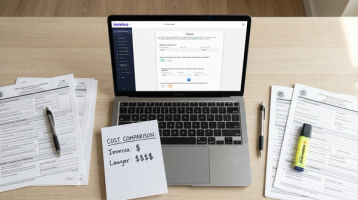 Desk With N-400 Paperwork and Laptop | Immiva