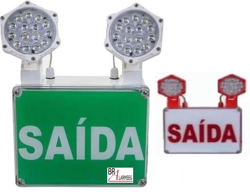 Luminária de Emergência 2 Faróis Rota de Fuga