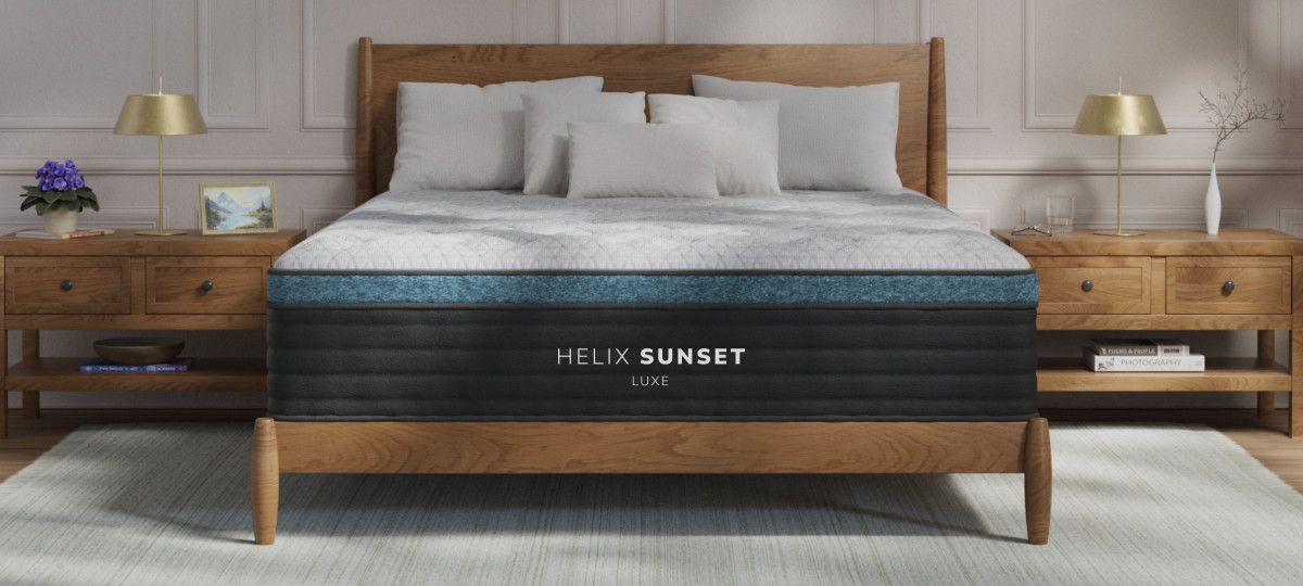 Helix Sunset Luxe mattress made up with bedding on a bed in a bedroom​​​​‌﻿‍﻿​‍​‍‌‍﻿﻿‌﻿​‍‌‍‍‌‌‍‌﻿‌‍‍‌‌‍﻿‍​‍​‍​﻿‍‍​‍​‍‌﻿​﻿‌‍​‌‌‍﻿‍‌‍‍‌‌﻿‌​‌﻿‍‌​‍﻿‍‌‍‍‌‌‍﻿﻿​‍​‍​‍﻿​​‍​‍‌‍‍​‌﻿​‍‌‍‌‌‌‍‌‍​‍​‍​﻿‍‍​‍​‍‌‍‍​‌﻿‌​‌﻿‌​‌﻿​​​﻿‍‍​‍﻿﻿​‍﻿﻿‌‍﻿​‌‍﻿﻿‌‍​﻿‌‍​‌‌‍﻿​‌‍‍​‌‍﻿﻿‌﻿​﻿‌﻿‌​​﻿‍‍​﻿​﻿​﻿​﻿​﻿​﻿​﻿​﻿​‍﻿﻿‌‍‍‌‌‍﻿‍‌﻿‌​‌‍‌‌‌‍﻿‍‌﻿‌​​‍﻿﻿‌‍‌‌‌‍‌​‌‍‍‌‌﻿‌​​‍﻿﻿‌‍﻿‌‌‍﻿﻿‌‍‌​‌‍‌‌​﻿﻿‌‌﻿​​‌﻿​‍‌‍‌‌‌﻿​﻿‌‍‌‌‌‍﻿‍‌﻿‌​‌‍​‌‌﻿‌​‌‍‍‌‌‍﻿﻿‌‍﻿‍​﻿‍﻿‌‍‍‌‌‍‌​​﻿﻿‌‌﻿​​‌﻿​‍‌‍﻿﻿‌‍‌​‌﻿‌‌‌‍​﻿‌﻿‌​​‍﻿‌‌‍﻿‌‌‍​‌‌‍﻿‍‌‍​‌‌﻿‌​‌‍‌‌‌‍‌‌​‍﻿‌‌‍‍​‌‍‌‌‌‍﻿​‌‍‍‌‌﻿‍​​‍﻿‌‌﻿​﻿‌﻿‌‌‌‍﻿‍‌﻿​﻿‌‍‌‌‌﻿‌​​‍﻿‌‌‍﻿​‌﻿‌‌‌﻿‍​‌‍‌‌​﻿‍﻿‌﻿‌​‌﻿‍‌‌﻿​​‌‍‌‌​﻿﻿‌‌﻿​​‌﻿​‍‌‍﻿﻿‌‍‌​‌﻿‌‌‌‍​﻿‌﻿‌​​﻿‍﻿‌﻿​​‌‍​‌‌﻿‌​‌‍‍​​﻿﻿‌‌‍‍‌‌‍﻿‌‌‍​‌‌‍‌﻿‌‍‌‌‌﻿​﻿​‍‌‌​﻿‌‌‌​​‍‌‌﻿﻿‌‍‍﻿‌‍‌‌‌﻿‍‌​‍‌‌​﻿​﻿‌​‌​​‍‌‌​﻿​﻿‌​‌​​‍‌‌​﻿​‍​﻿​‍​﻿‌‌​﻿​‌​﻿‌​‌‍​‌​﻿​‌‌‍​﻿​﻿​​​﻿‌​‌‍‌‌‌‍‌​​﻿​﻿‌‍​﻿​‍‌‌​﻿​‍​﻿​‍​‍‌‌​﻿‌‌‌​‌​​‍﻿‍‌‍​‌‌‍﻿​‌﻿‌​​﻿﻿﻿‌‍​‍‌‍​‌‌﻿​﻿‌‍‌‌‌‌‌‌‌﻿​‍‌‍﻿​​﻿﻿‌‌‍‍​‌﻿‌​‌﻿‌​‌﻿​​​‍‌‌​﻿​﻿‌​​‌​‍‌‌​﻿​‍‌​‌‍​‍‌‌​﻿​‍‌​‌‍‌‍﻿​‌‍﻿﻿‌‍​﻿‌‍​‌‌‍﻿​‌‍‍​‌‍﻿﻿‌﻿​﻿‌﻿‌​​‍‌‌​﻿​﻿‌​​‌​﻿​﻿​﻿​﻿​﻿​﻿​﻿​﻿​‍‌‍‌‍‍‌‌‍‌​​﻿﻿‌‌﻿​​‌﻿​‍‌‍﻿﻿‌‍‌​‌﻿‌‌‌‍​﻿‌﻿‌​​‍﻿‌‌‍﻿‌‌‍​‌‌‍﻿‍‌‍​‌‌﻿‌​‌‍‌‌‌‍‌‌​‍﻿‌‌‍‍​‌‍‌‌‌‍﻿​‌‍‍‌‌﻿‍​​‍﻿‌‌﻿​﻿‌﻿‌‌‌‍﻿‍‌﻿​﻿‌‍‌‌‌﻿‌​​‍﻿‌‌‍﻿​‌﻿‌‌‌﻿‍​‌‍‌‌​‍‌‍‌﻿‌​‌﻿‍‌‌﻿​​‌‍‌‌​﻿﻿‌‌﻿​​‌﻿​‍‌‍﻿﻿‌‍‌​‌﻿‌‌‌‍​﻿‌﻿‌​​‍‌‍‌﻿​​‌‍​‌‌﻿‌​‌‍‍​​﻿﻿‌‌‍‍‌‌‍﻿‌‌‍​‌‌‍‌﻿‌‍‌‌‌﻿​﻿​‍‌‌​﻿‌‌‌​​‍‌‌﻿﻿‌‍‍﻿‌‍‌‌‌﻿‍‌​‍‌‌​﻿​﻿‌​‌​​‍‌‌​﻿​﻿‌​‌​​‍‌‌​﻿​‍​﻿​‍​﻿‌‌​﻿​‌​﻿‌​‌‍​‌​﻿​‌‌‍​﻿​﻿​​​﻿‌​‌‍‌‌‌‍‌​​﻿​﻿‌‍​﻿​‍‌‌​﻿​‍​﻿​‍​‍‌‌​﻿‌‌‌​‌​​‍﻿‍‌‍​‌‌‍﻿​‌﻿‌​​‍‌‍‌﻿​​‌‍‌‌‌﻿​‍‌﻿​﻿‌﻿​​‌‍‌‌‌‍​﻿‌﻿‌​‌‍‍‌‌﻿‌‍‌‍‌‌​﻿﻿‌‌﻿​​‌﻿‌‌‌‍​‍‌‍﻿​‌‍‍‌‌﻿​﻿‌‍‍​‌‍‌‌‌‍‌​​‍​‍‌﻿﻿‌