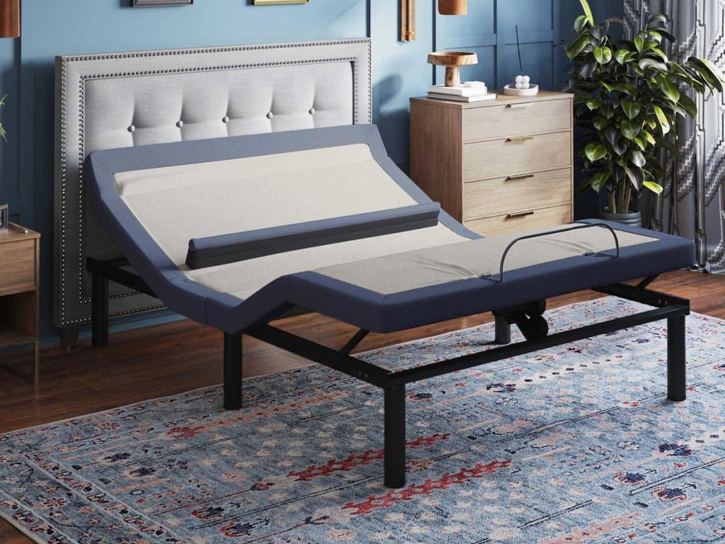 BT6500 adjustable base with the head, foot and pillow tilt raised in a bedroom