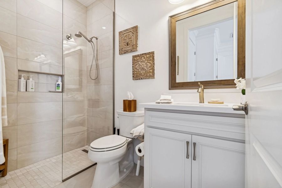 Guest bathroom walk in shower — Whole-home renovation, Bradenton