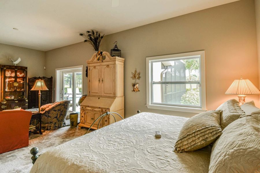 Primary bedroom armoire window — Custom design-build near IMG Academy, West Bradenton
