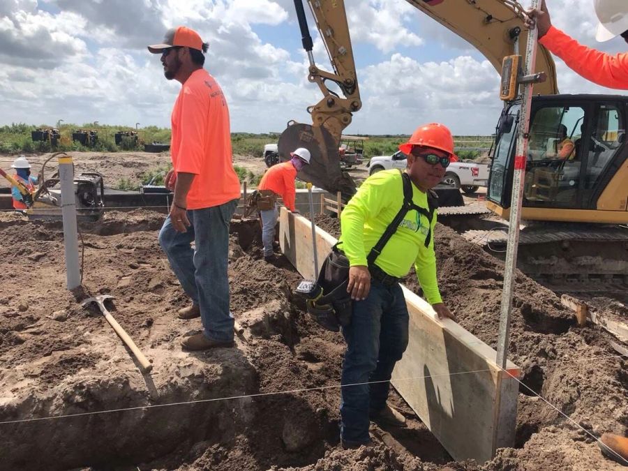 Formwork installation excavator crew — Florida Everglades Annex Restoration